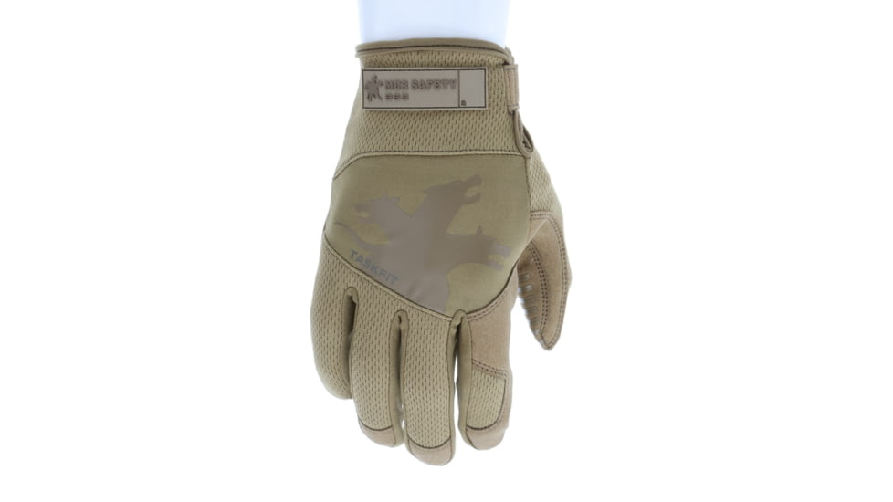 MCR Safety Mechanics Gloves with TaskFit Design, Synthetic Leather Palm, Nylon and Spandex Back, Tan, Large, 963L