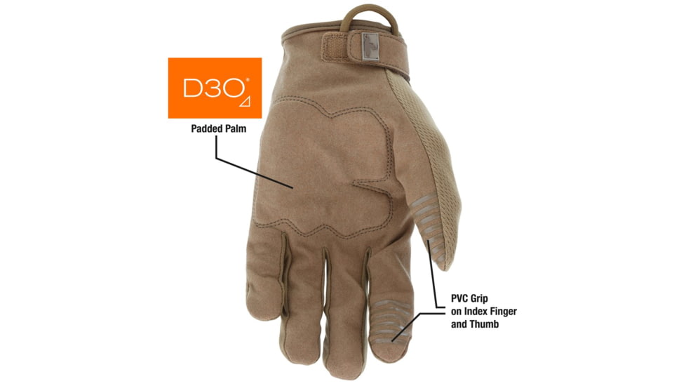 MCR Safety Mechanics Gloves with TaskFit Design, Synthetic Leather Palm, Nylon and Spandex Back, Tan, Large, 963L