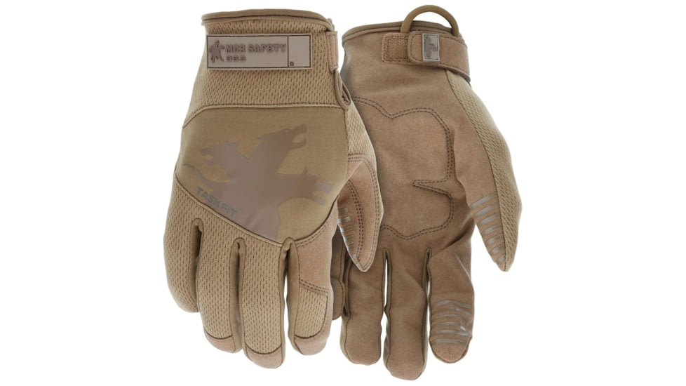 MCR Safety Mechanics Gloves with TaskFit Design, Synthetic Leather Palm, Nylon and Spandex Back, Tan, Large, 963L