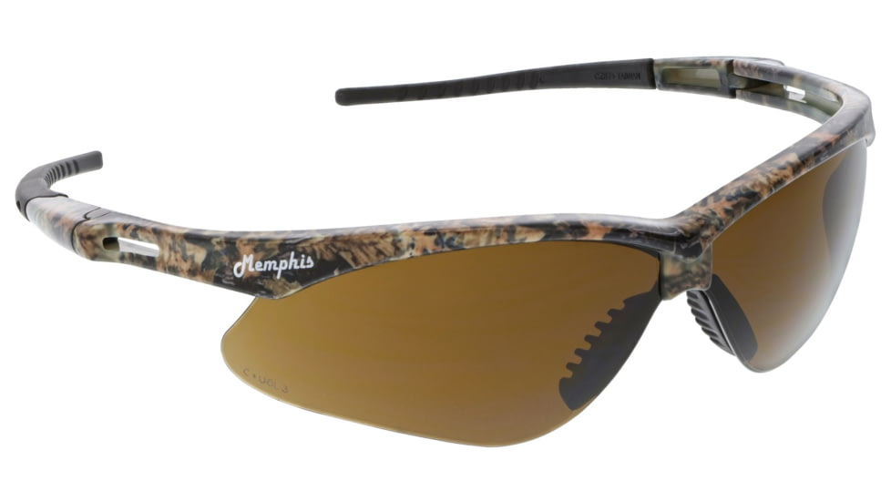 MCR Safety Memphis Series Mossy Oak Camo Glasses, Wrap Around Lens Design, Brown, One Size, MOMP11B