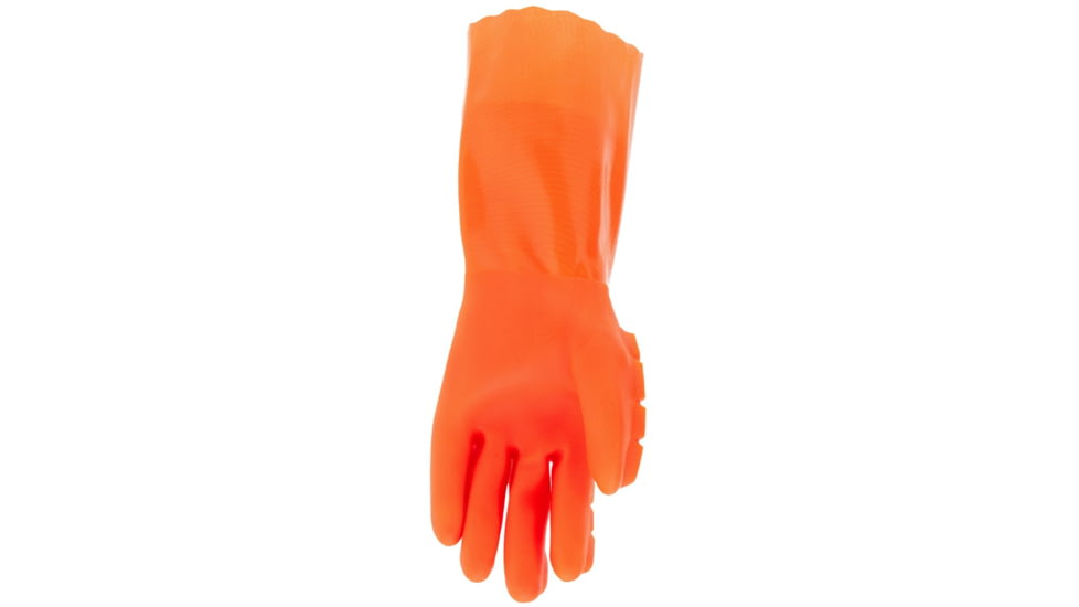 MCR Safety Ninja Alchemy Work Gloves, 15 Gauge Nylon Shell, Fully Double Coated with PVC, TPR Back of Hand Impact Protection, 14in Gauntlet Cuff, Orange, Medium, N2658HVOM