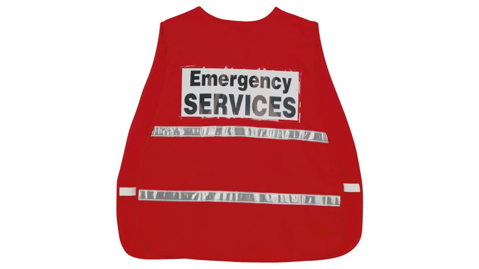MCR Safety Reflectiv Incident Command Safety Vest, Poly Cotton, 1in Reflective Stripes, Hook and Loop Front Closure, Red, One Size, ICV204