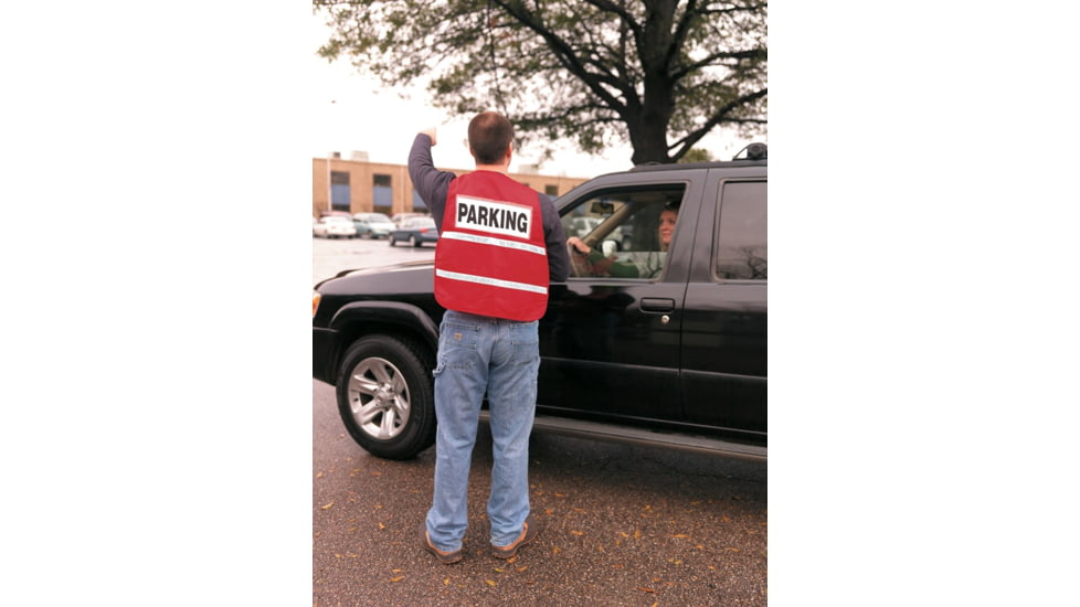 MCR Safety Reflectiv Incident Command Safety Vest, Poly Cotton, 1in Reflective Stripes, Hook and Loop Front Closure, Red, One Size, ICV204