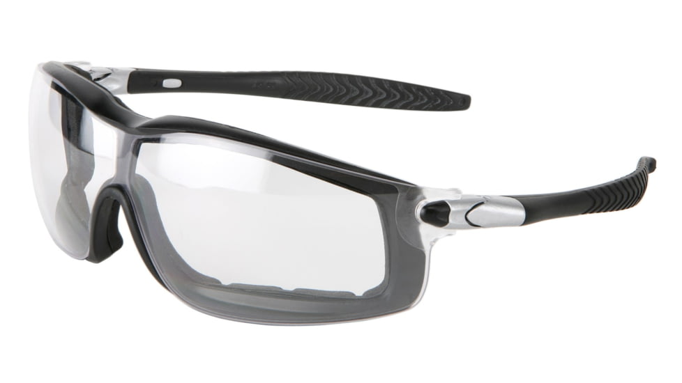 MCR Safety RT110AF RT1 Series Foam Lined Safety Glasses, Anti-Fog Lens, Adjustable Ratcheting Temples, Clear, One Size, RT110AF