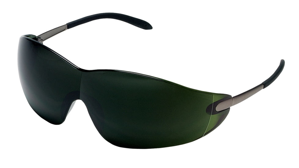 MCR Safety S21 Series Safety Glasses, 5.0 Filter Lens, Non-Slip TPR temple, Green Filter 5.0, One Size, S21150