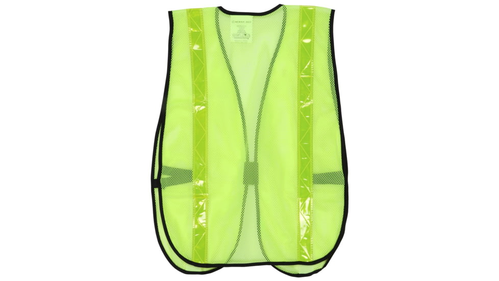 MCR Safety S220R Florescent Mesh Safety Vest, 13/8in Reflective Stripes, Lightweight Poly Mesh, Non-ANSI Rated, Fluorescent Lime, One Size, S220R