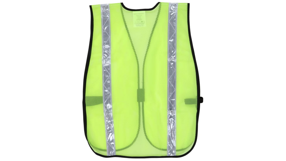 MCR Safety S220WR Florescent Mesh Safety Vest, 13/8in Reflective Stripes, Lightweight Poly Mesh, Non-ANSI Rated, Fluorescent Lime, One Size, S220WR