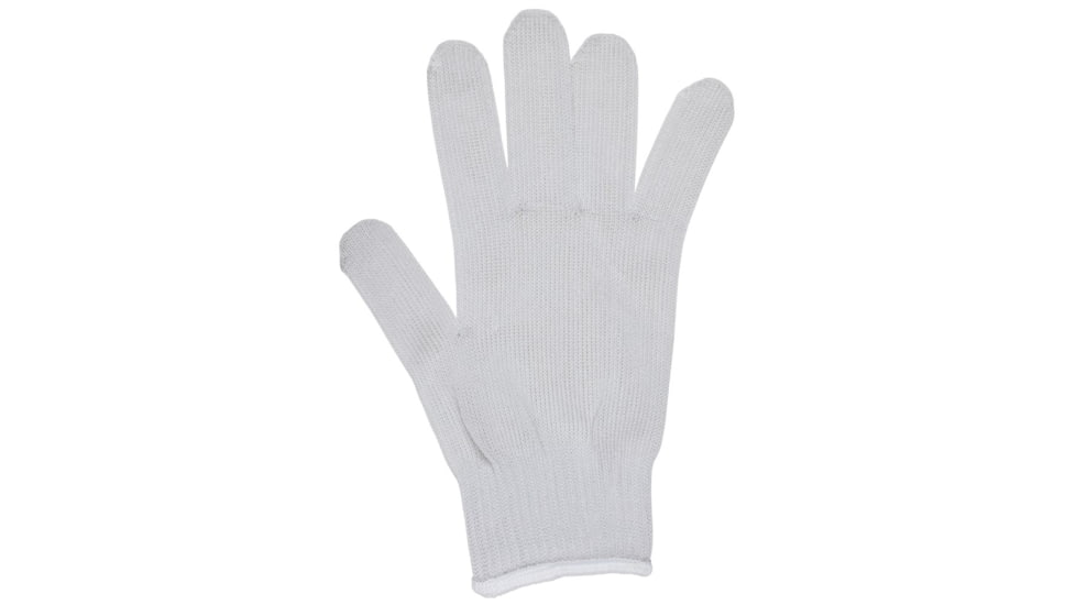MCR Safety Steelcore 2 10 Gauge Regular Weight Cut Resistant Work Gloves, Polyester Wrapped Stainless Steel, White, Small, 9356S