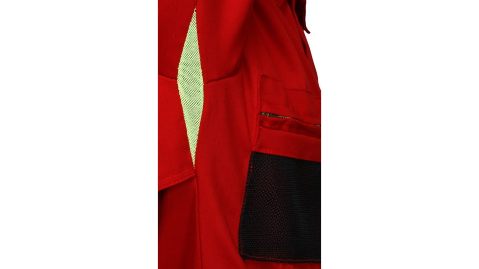 MCR Safety Summit Breeze Flame Resistant Coverall, 7oz Cotton, Long Sleeve Coverall with Vented Underarms and Back, 1in Silver Reflective Stripes, CAT 2, Red, 201446, SBC201446