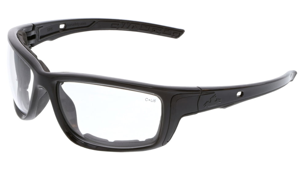 MCR Safety Swagger SR5 Series Foam Lined Safety Glasses, UV-AF Anti-Fog Lenses, Spoggle Strap Slot on Temples, Clear, One Size, SR510AF