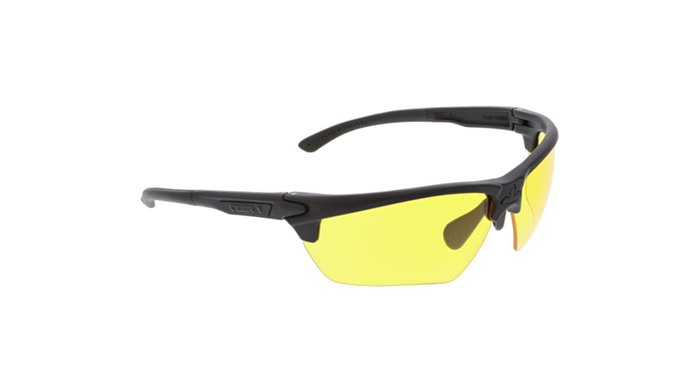 MCR Safety Tier1 T123 Tactical Gear Safety Glasses, Matte Black Frame, Amber MAX6 Superior Anti-Fog Lens, One Size, T12314P