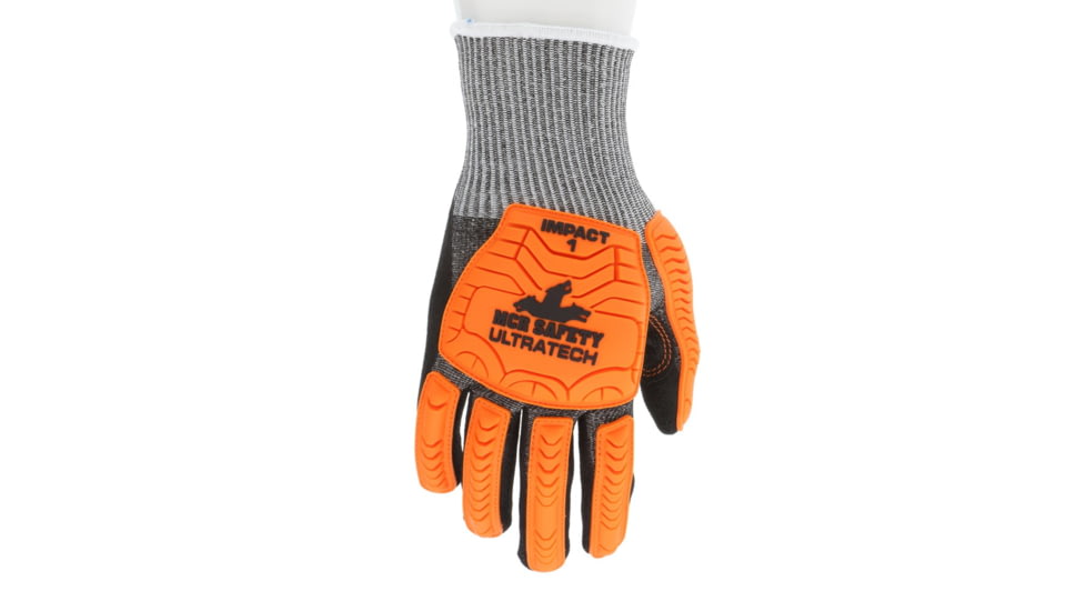 MCR Safety UltraTech Mechanics Gloves, Cut Pro 13 Gauge HyperMax Shell with Sandy Nitrile Foam Palm and Fingertips, Black/Salt and Pepper, Small, UT1952S