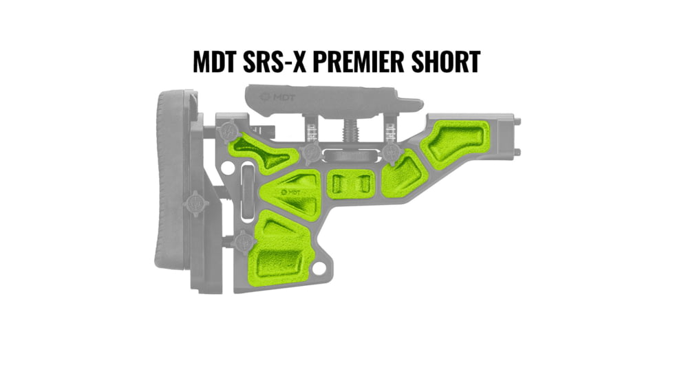 MDT Rubber Short Buttstock Dampeners, SRS-X Elite, Green, 106919-GRN