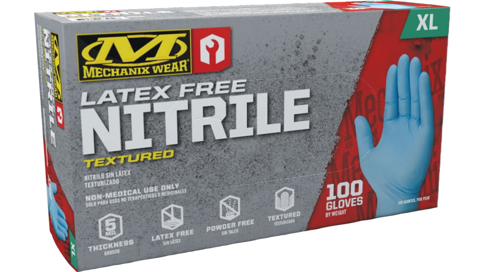 Mechanix Wear 100 PK Nitrile 5 Mil Gloves - Mens, Blue, Large, D02-03-010-100