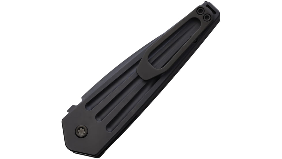 Medford Auto Nosferatu Button Lock S35 Automatic Folding Knife, 3.5in, S35VN, Black DLC Coated Blade, Black DLC Coated Titanium Handle, MKNAPQ-30PV-TPCP