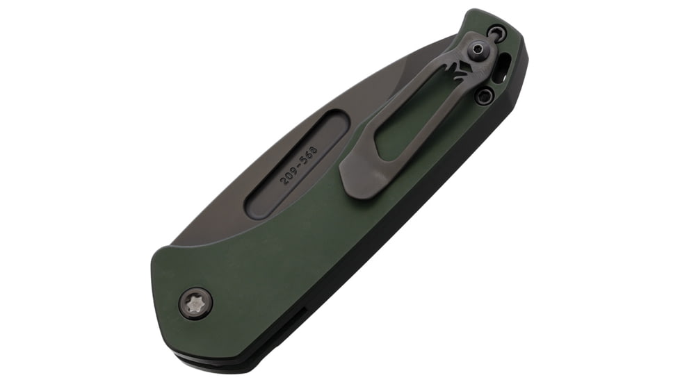 Medford Auto Swift Button Lock Automatic Folding Knife, 3.25in, D2 Tool Steel, Drop Point Blade, Black PVD, Green Anodized Aluminum Handle, MD206SPD40AG