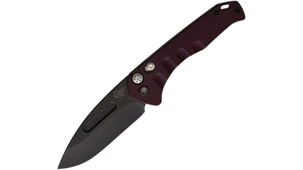 Medford Auto Swift Button Lock Automatic Folding Knife, 3.25in, D2 Tool Steel, Drop Point Blade, Black PVD, Red Anodized Aluminum Handle, MD206SPD41AR