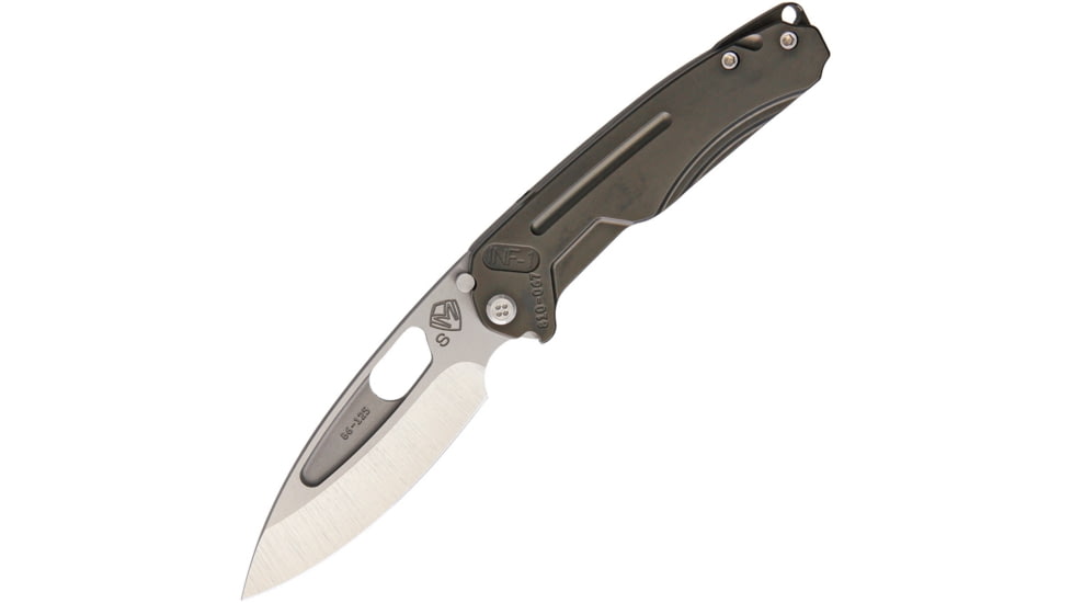 Medford Infraction Framelock Folding Knife, 3.63in Tumbled Finish S35Vn SS Blade, Bronze Pvd Coated Titanium Handle With Tumbled Titanium Back Handle, Thumb Pull, Watertight Case, MK031ST-30TM