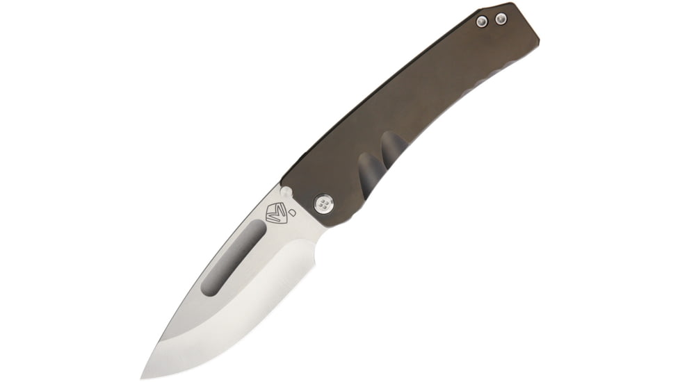 Medford Midi Marauder Folding Knife, 3.5in Satin D2 Tool Steel Drop Point, Black Pvd Coated Titanium Handle, Thumb Stud, Pocket Clip, Waterproof Storage Case, MK33DSTD-30PV
