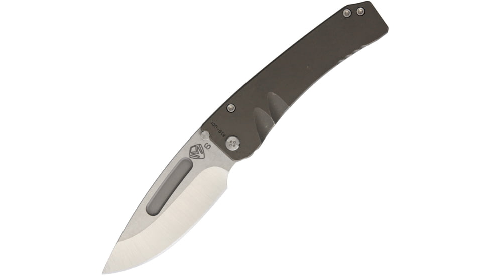Medford Midi Marauder Framelock Folding Knife, 3.5 tumbled finish S35VN stainless drop point bla, Bronze anodized titanium handle, MK033STD-36A1