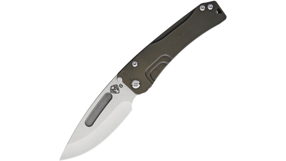 Medford Slim Midi Framelock Folding Knife, 3.5in Tumbled Finish S35Vn SS Drop Point, Black Pvd Coated Titanium Handle, Thumb Stud, Pocket Clip, Watertight Storage Case, MK201STD-30PV