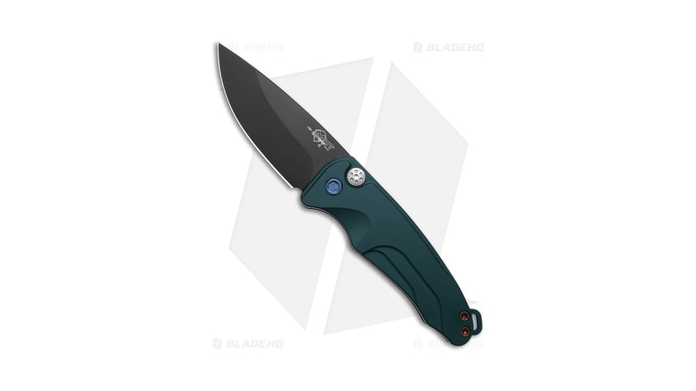 Medford Smooth Criminal Plunge Folding Knife, 3.00in, CPM S45VN, Drop Point Blade, Aluminum Blue Handle, Black/Blue, 7.00in, BHQ-185099