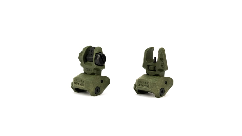 Meprolight Flip-Up Front and Rear Tritium Sight Set, 4 Rear Dots, OD Green, 403800