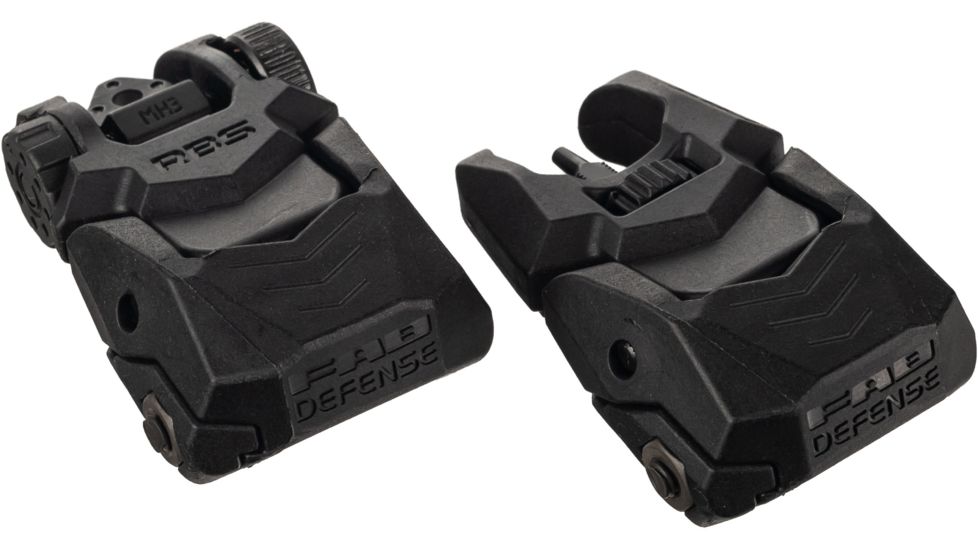 Meprolight Flip-Up Front &amp; Rear Tritium Sight Set, 4 Rear Dots, Black, FRBS M4D