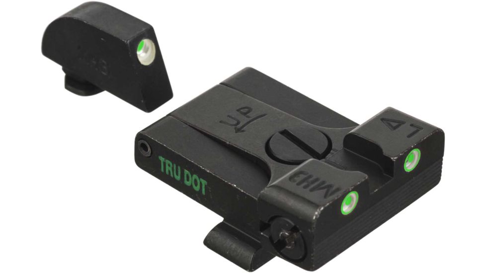 Meprolight Tru-Dot Adjustable Night Sight Set for Glock 19 &amp; 20, Green Front/Rear, 20224