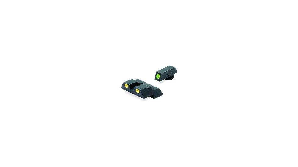 Meprolight Tru-Dot Night Sight Set for Glock G26 &amp; G27, Green Front/Yellow Rear, 10226Y
