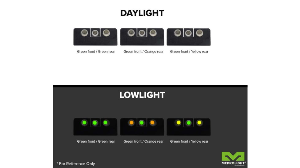 Meprolight Tru-Dot Night Sights, Green/Green - Springfield XD 9mm, 40, 4 - 5 inch BBL, 114103101