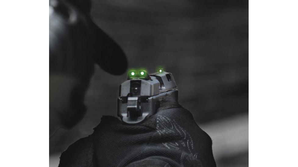 Meprolight Tru-Dot Night Sight Set for Glock 10mm &amp; 45 ACP, Green Front/Rear, 10222