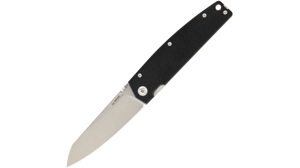 Mercury Logan Linerlock Black Folding Knife,3.75in,D2 Tool Steel,Standard Edge,Black,G10 Handle MER9LGNRSB