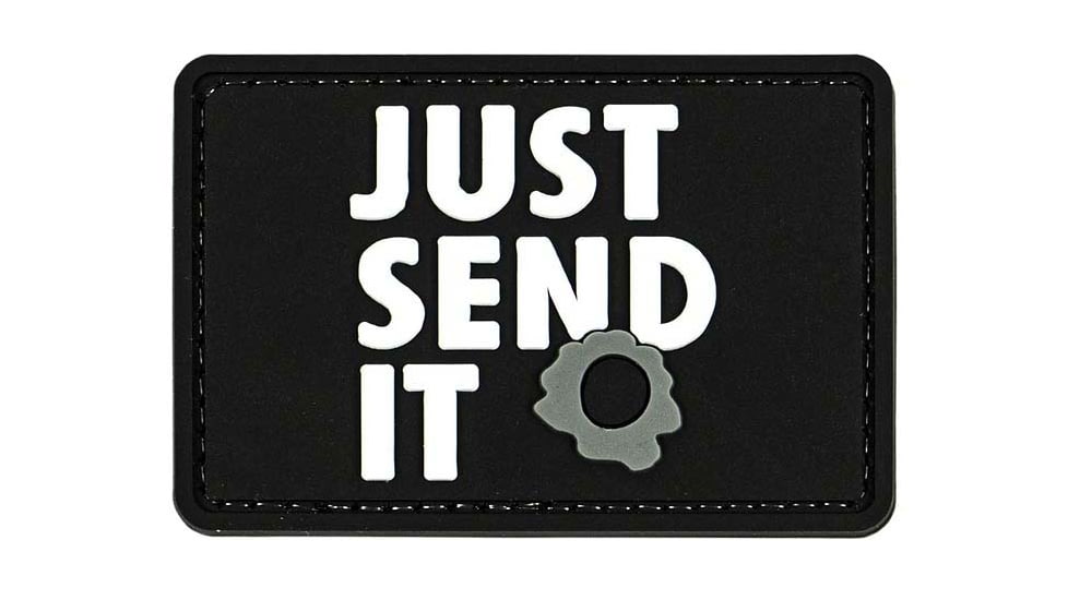 Merica Life Just Send It PVC Patch, Black and White, 3 x 2, JSI-BK