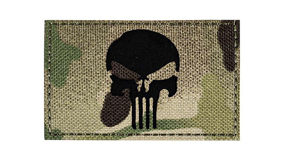 Merica Life Reflective Fabric Skull Patch, Multi-Cam, 3 x 2, REF-MC-SKULL