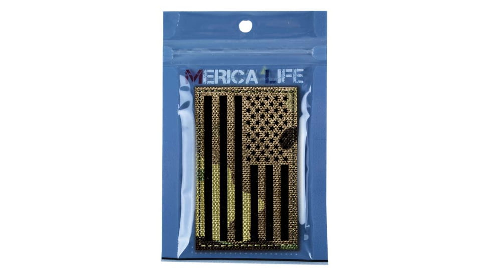 Merica Life Reflective Fabric US Flag Forward Patch, Multi-Cam, 3 x 2in, REF-MC-FLAG-FOR