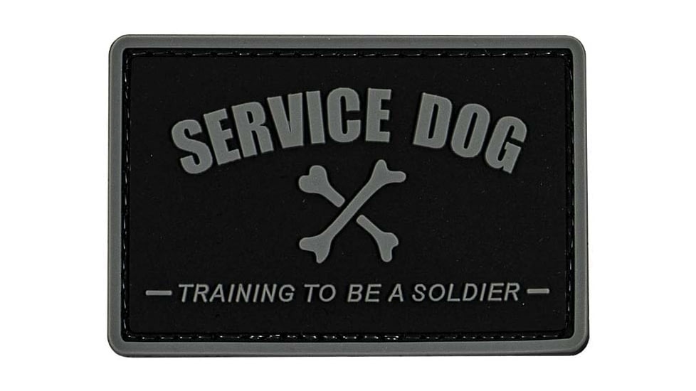 Merica Life Service Dog - Training to be a Soldier Patch, Black and Gray, 3 x 2, SERVICE DOG-SOLDIER