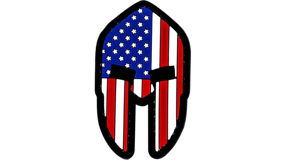 Merica Life Spartan Helmet US Flag PVC Patch, Red/White/Blue, 1.65 x 2.75, US-SPARTAN
