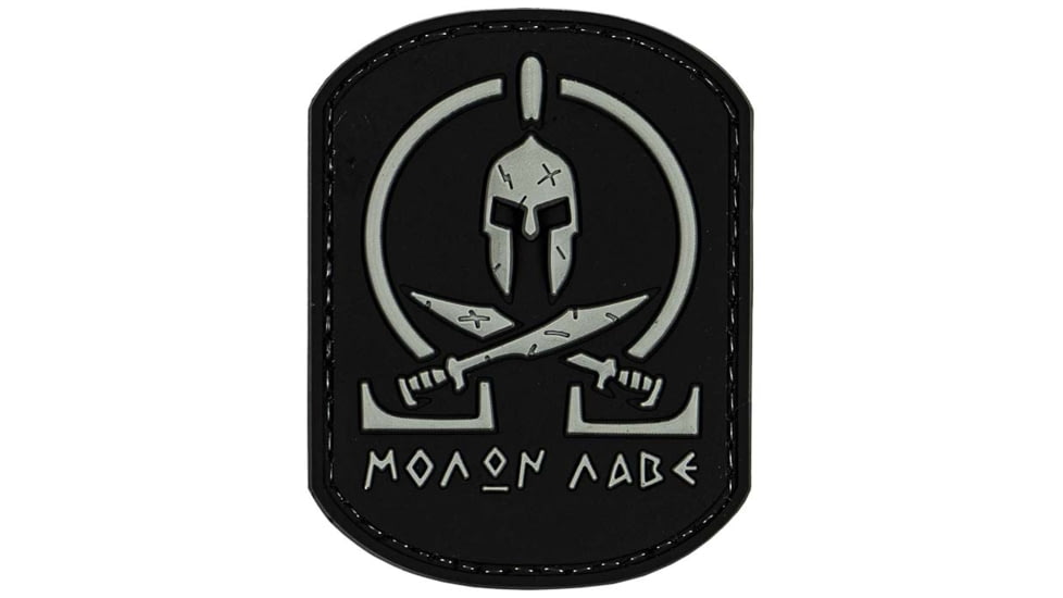 Merica Life Spartan Molon Labe PVC Patch, Black and Gray, 2.75 x 2, ML-BG