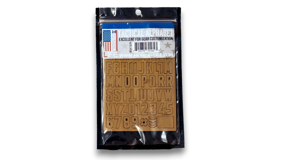 Merica Life Tactical Alphabet, Coyote, 4, T-ALPH