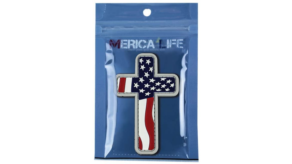 Merica Life US Flag Cross Patch, 2.2 x 3.8, USFLAG-CROSS