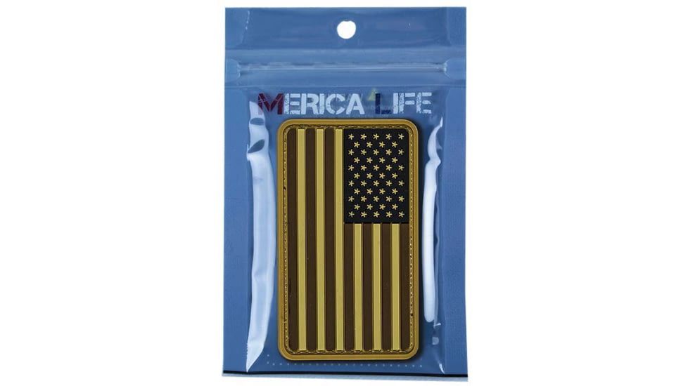 Merica Life US Flag Forward PVC Patch, Coyote, 3 x 2, USFLAG-FORW-COY
