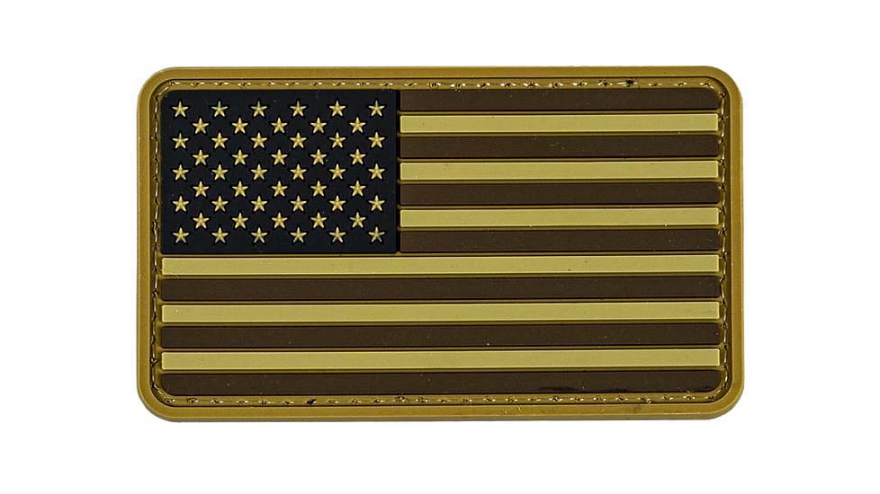 Merica Life US Flag Forward PVC Patch, Coyote, 3 x 2, USFLAG-FORW-COY