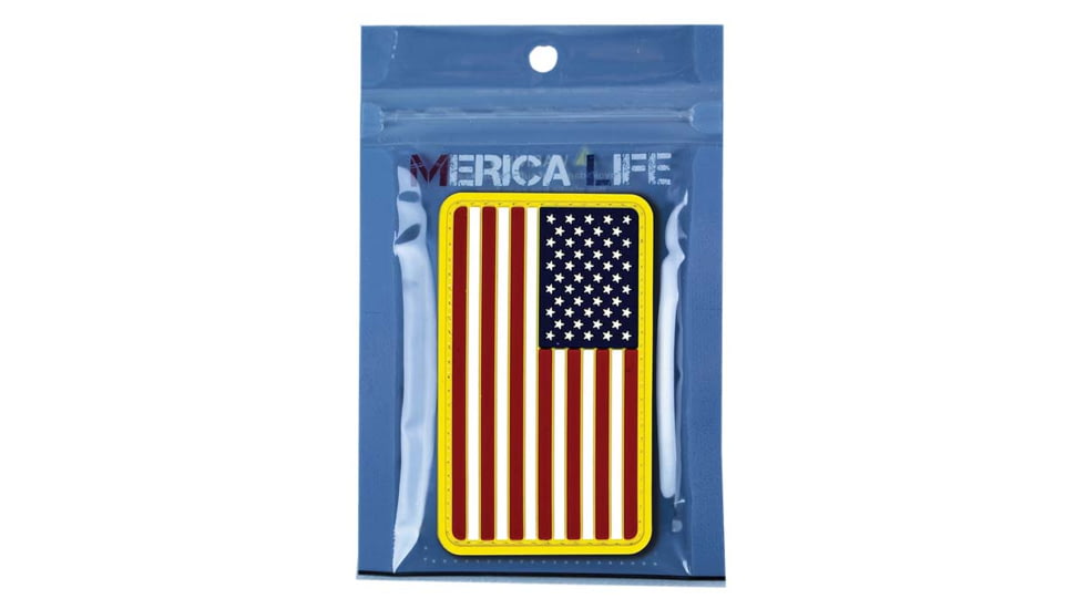 Merica Life US Flag Forward PVC Patch, Red/White/Blue, 3 x 2, USFLAG-FORWARD
