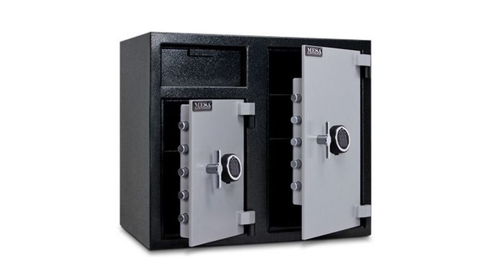 Mesa Safes Depository Safe,6.7 cu ft,2 Combination Locks,Two-Tone Black and Grey MFL2731CC