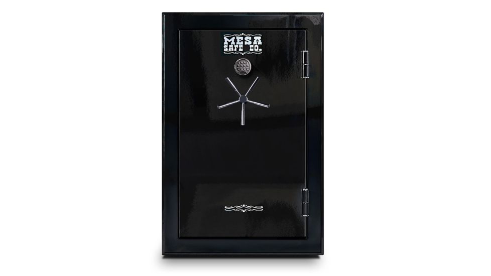 Mesa Safes UL Certified RSC Burglary Rated Gun Safe with 60 Minute Fire Rating, High Gloss Beveled Edge Body, Black, 59x39x24in, MGH39E-HG