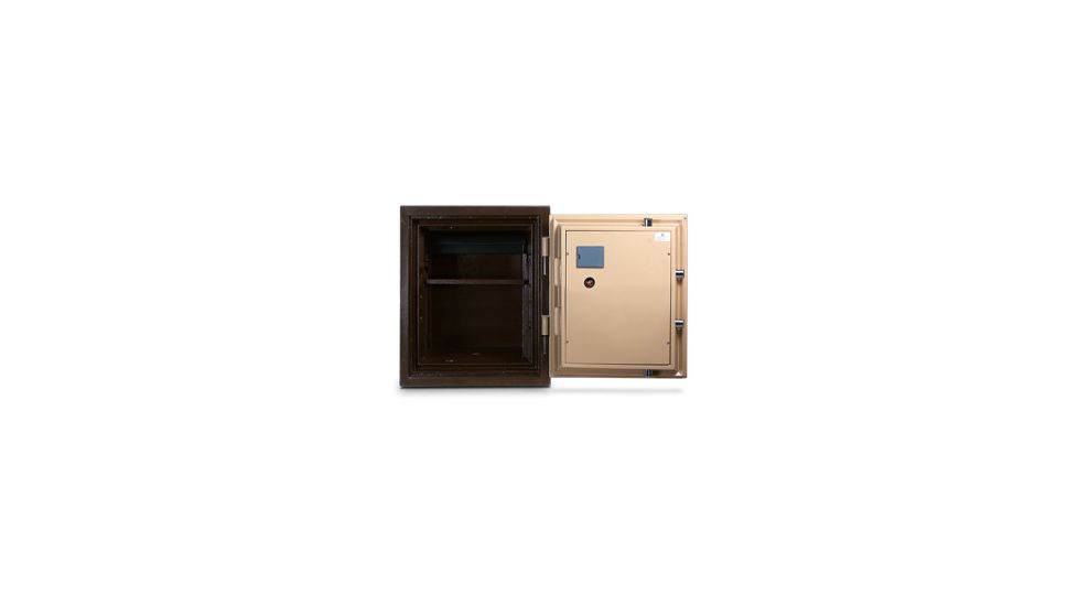Mesa Safes UL Classified Fire Safe,1.3 cu ft,12.875x12.375x12.875in,Electronic Lock,Interior Light included, Two-Tone Brown/Tan. MF53E