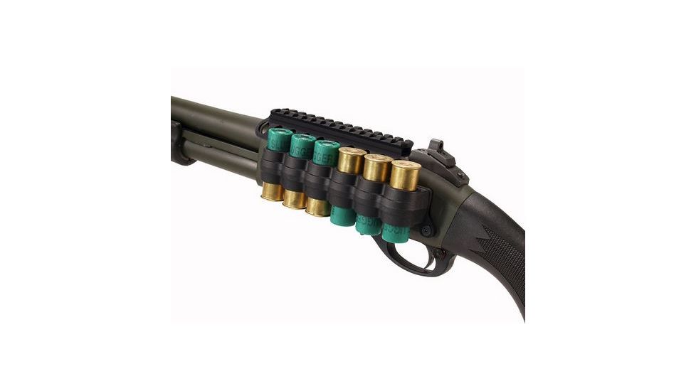 Mesa Tactical SureShell Polymer Carrier and Saddle Rail for Rem 870, 12-GA, Black, 6-Shell, 5in, 94830