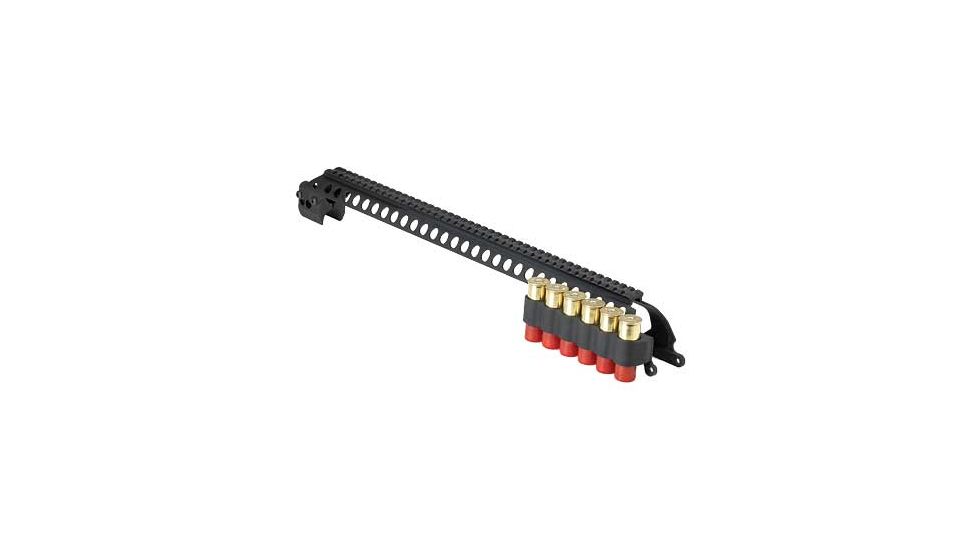 SureShell Side Mount Shell Carrier and Rail, Black, 6-Shell, Left Side, 12-Gauge, for Remington 870 w/