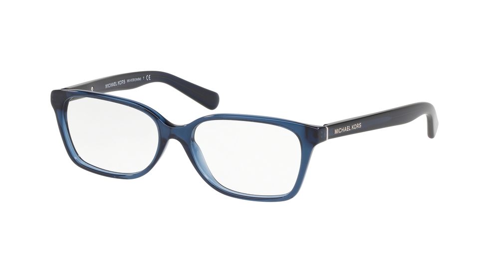 Michael Kors INDIA MK4039 Single Vision Prescription Eyeglasses, 52mm, Navy, MK4039-3199-52-SV